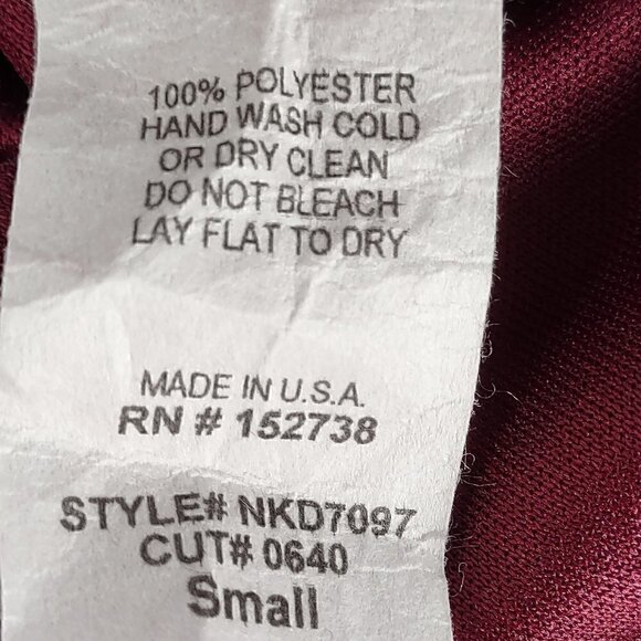 Newbury Kustom Burgundy Gameday Lined Dress With White Lace Straps Size Small - Picture 9 of 9